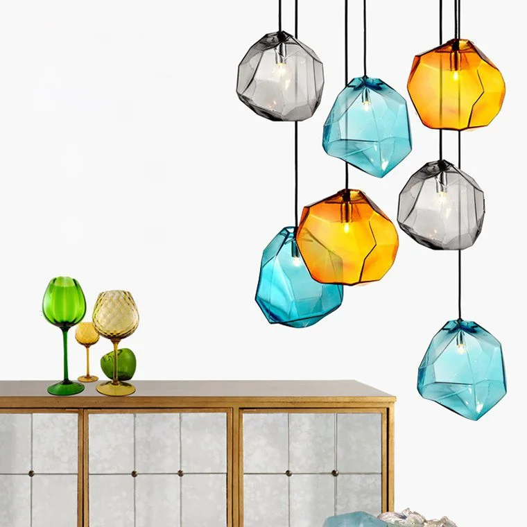 Подвесной светильник Color Ice Cube Pendant JEVIO 1 Янтарный - миниатюра 10