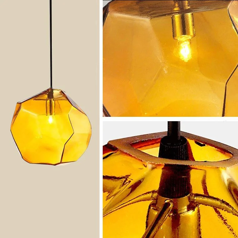 Подвесной светильник Color Ice Cube Pendant JEVIO 1 Янтарный - миниатюра 13
