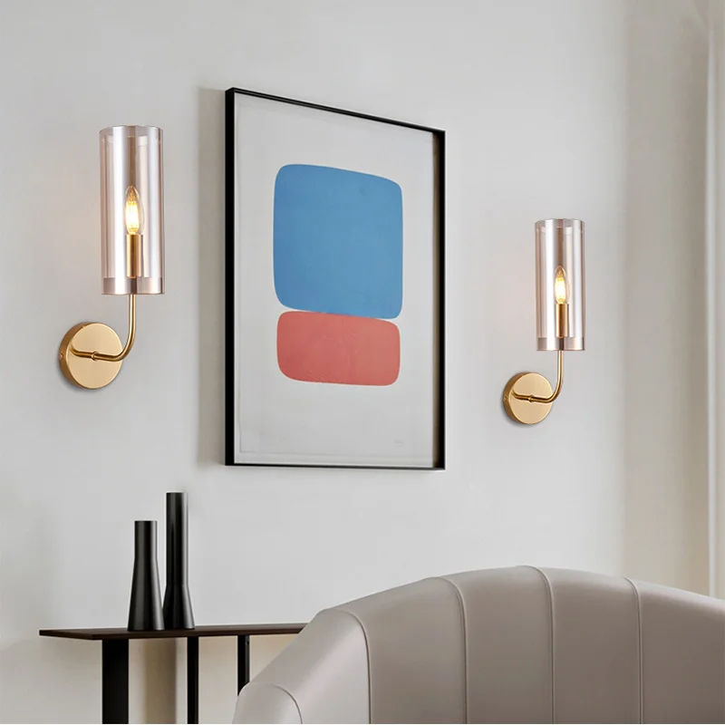 Настенный светильник Agne Blue Glass Tube wall light - миниатюра 5
