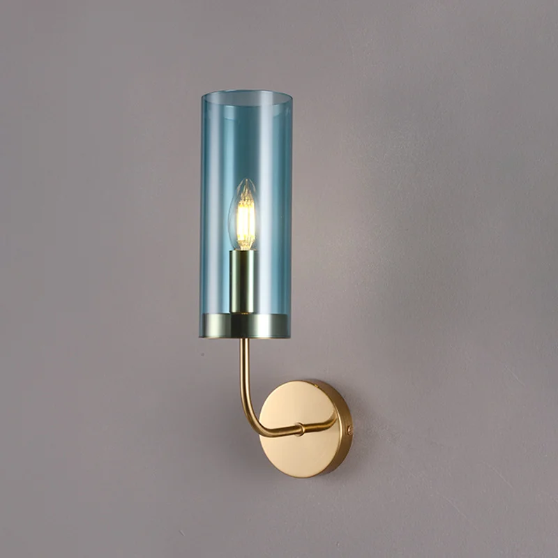 Настенный светильник Agne Blue Glass Tube wall light - миниатюра 6