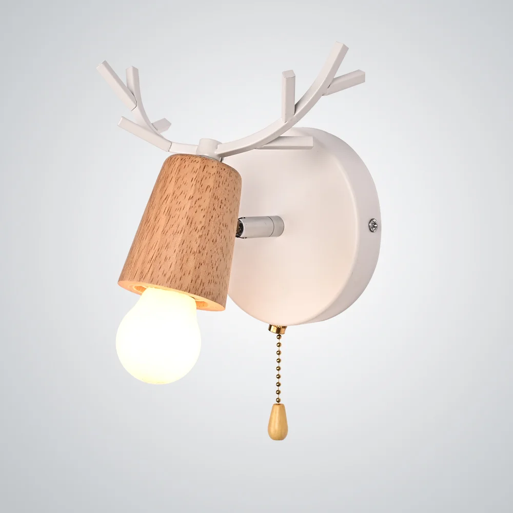 Бра с рожками DEER A SWITCH White/Light wood - изображение 1