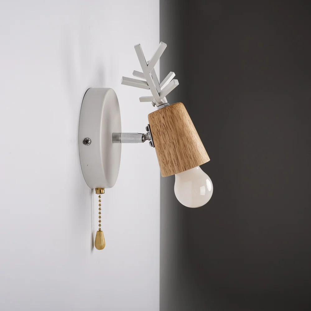 Бра с рожками DEER A SWITCH White/Light wood - миниатюра 11