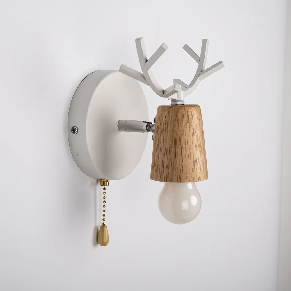 Бра с рожками DEER A SWITCH White/Light wood - миниатюра 13