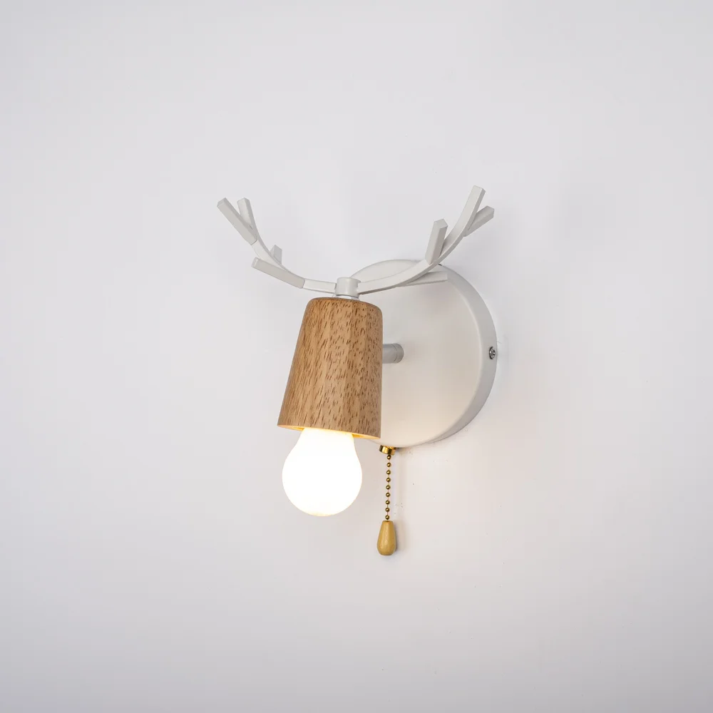 Бра с рожками DEER A SWITCH White/Light wood - миниатюра 2