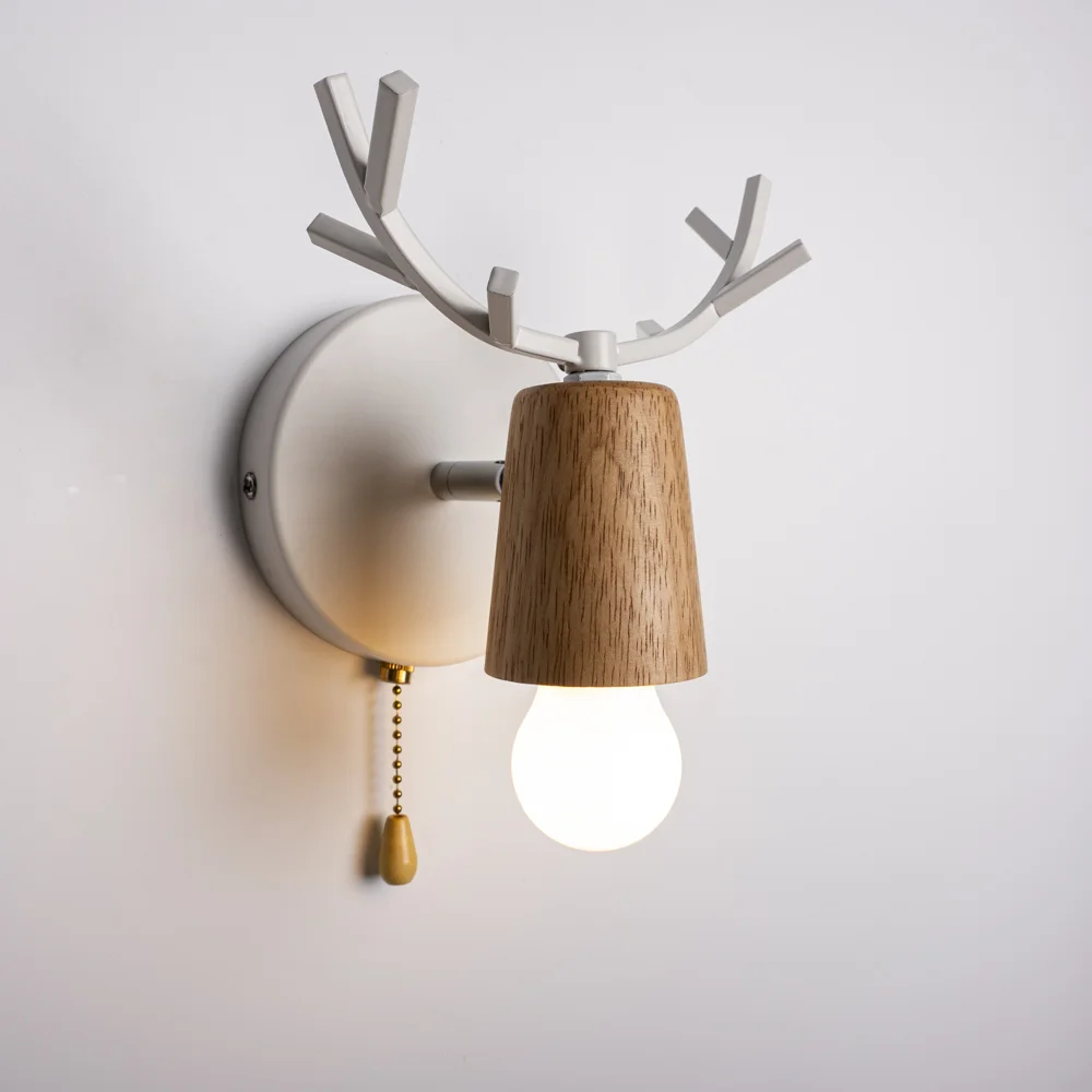 Бра с рожками DEER A SWITCH White/Light wood - миниатюра 3