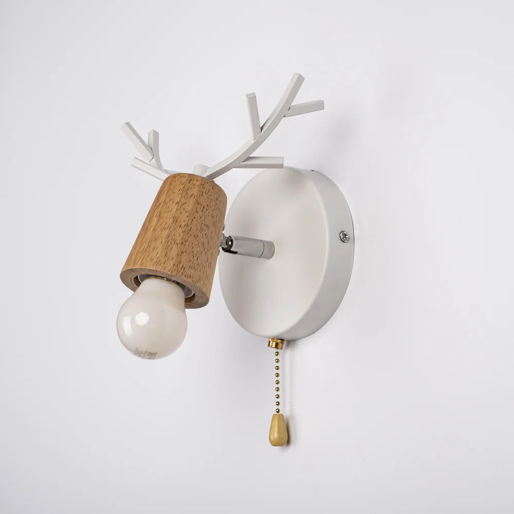 Бра с рожками DEER A SWITCH White/Light wood - миниатюра 9