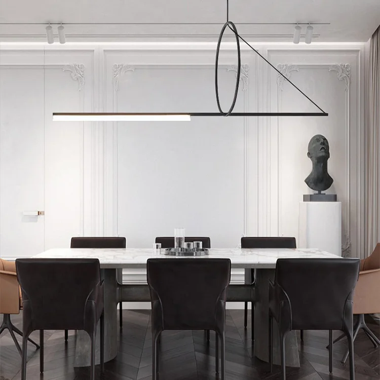 Подвесной светильник SUSPENSION CERCLE ET TRAIT – GRAPHITE SATINE L120 - миниатюра 11