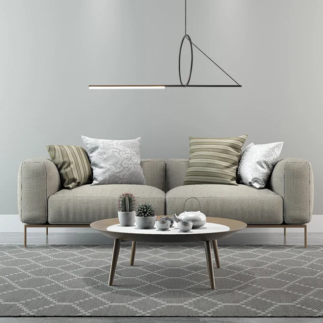 Подвесной светильник SUSPENSION CERCLE ET TRAIT – GRAPHITE SATINE L120 - миниатюра 7