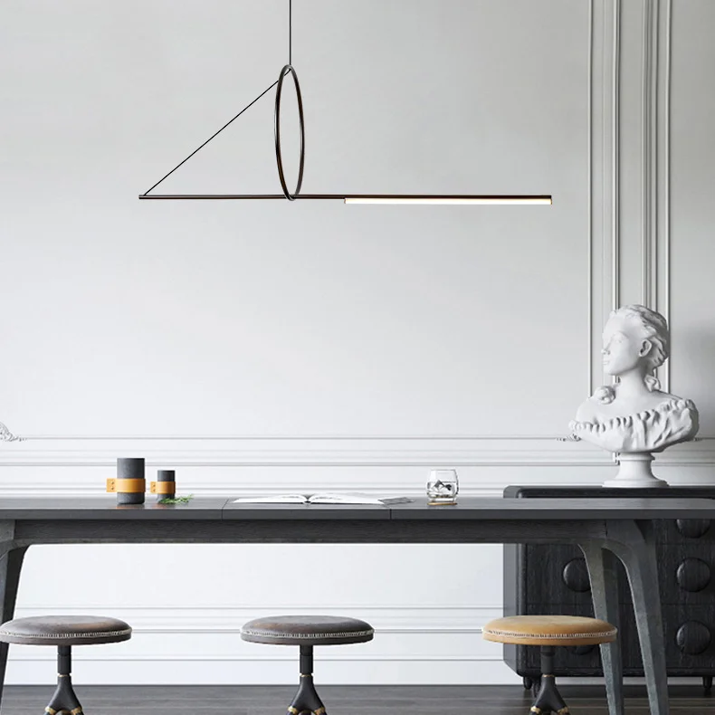 Подвесной светильник SUSPENSION CERCLE ET TRAIT – GRAPHITE SATINE L120 - миниатюра 8