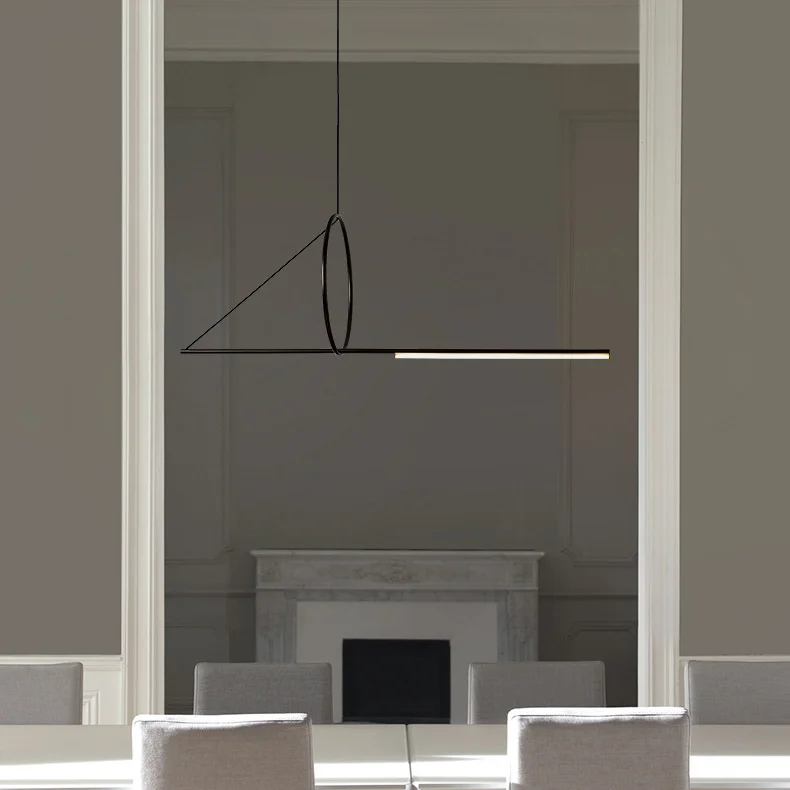 Подвесной светильник SUSPENSION CERCLE ET TRAIT – GRAPHITE SATINE L120 - миниатюра 9