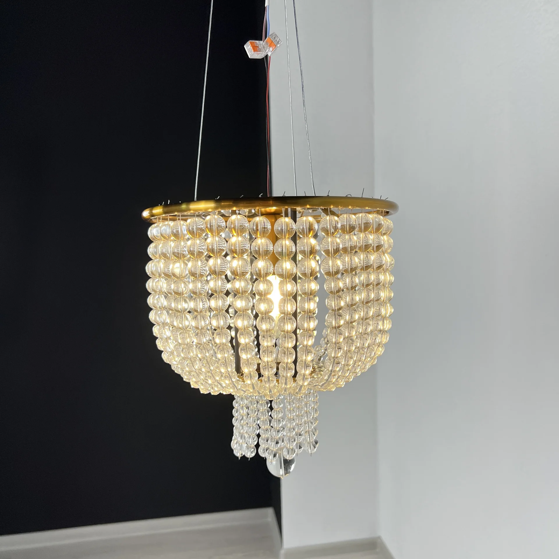 Потолочная люстра JACQUELINE WHITE SCONCE brass - миниатюра 6