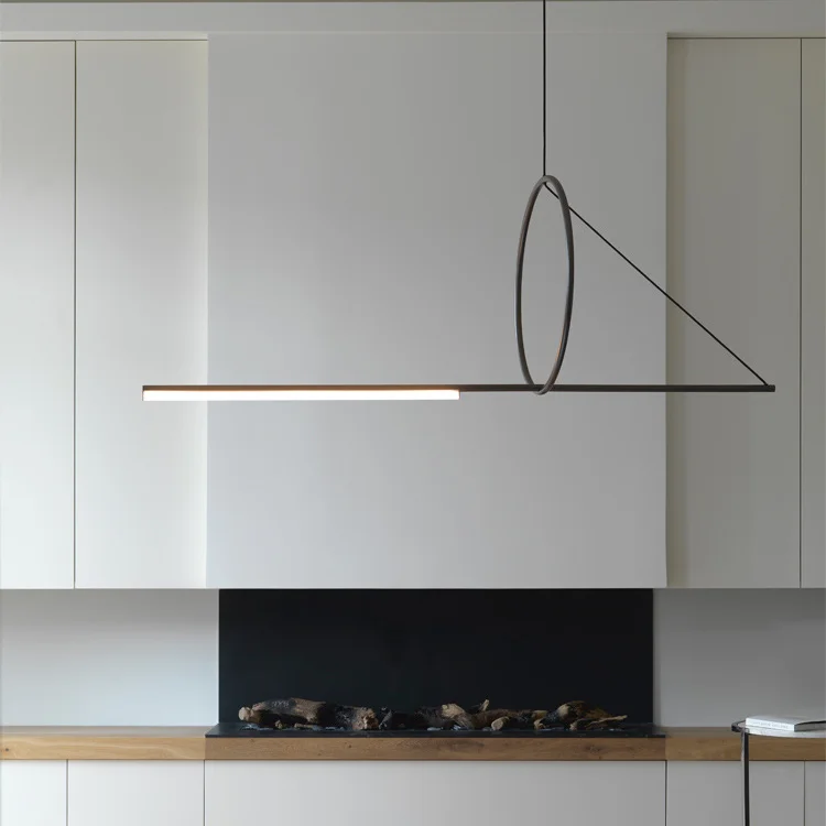 Подвесной светильник SUSPENSION CERCLE ET TRAIT – GRAPHITE SATINE L170 - миниатюра 4