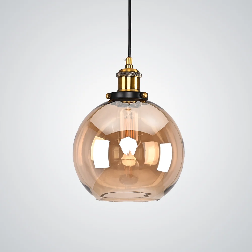 Подвесной светильник Loft Clear Glass Sphere Cloche Янтарный - изображение 1