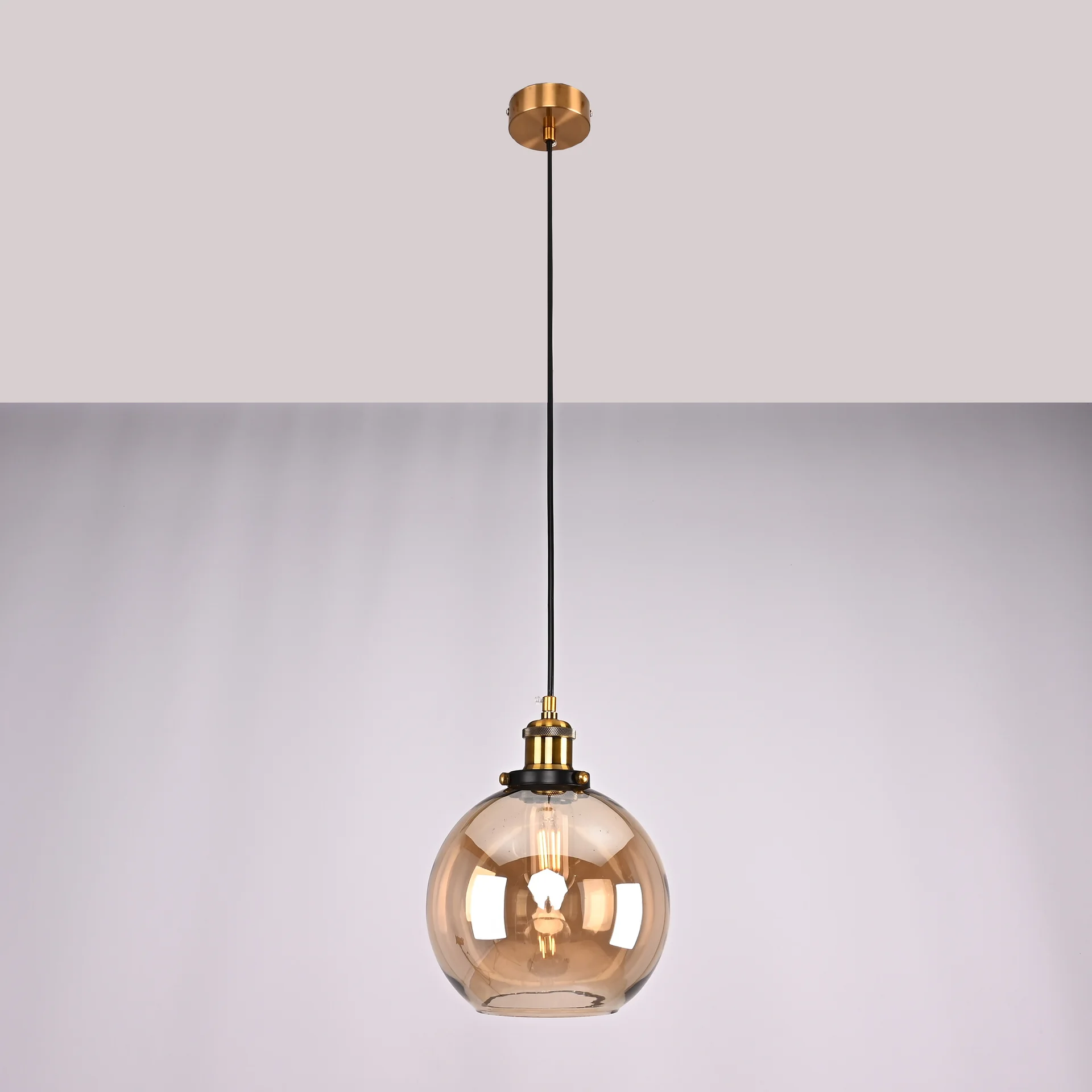 Подвесной светильник Loft Clear Glass Sphere Cloche Янтарный - миниатюра 10