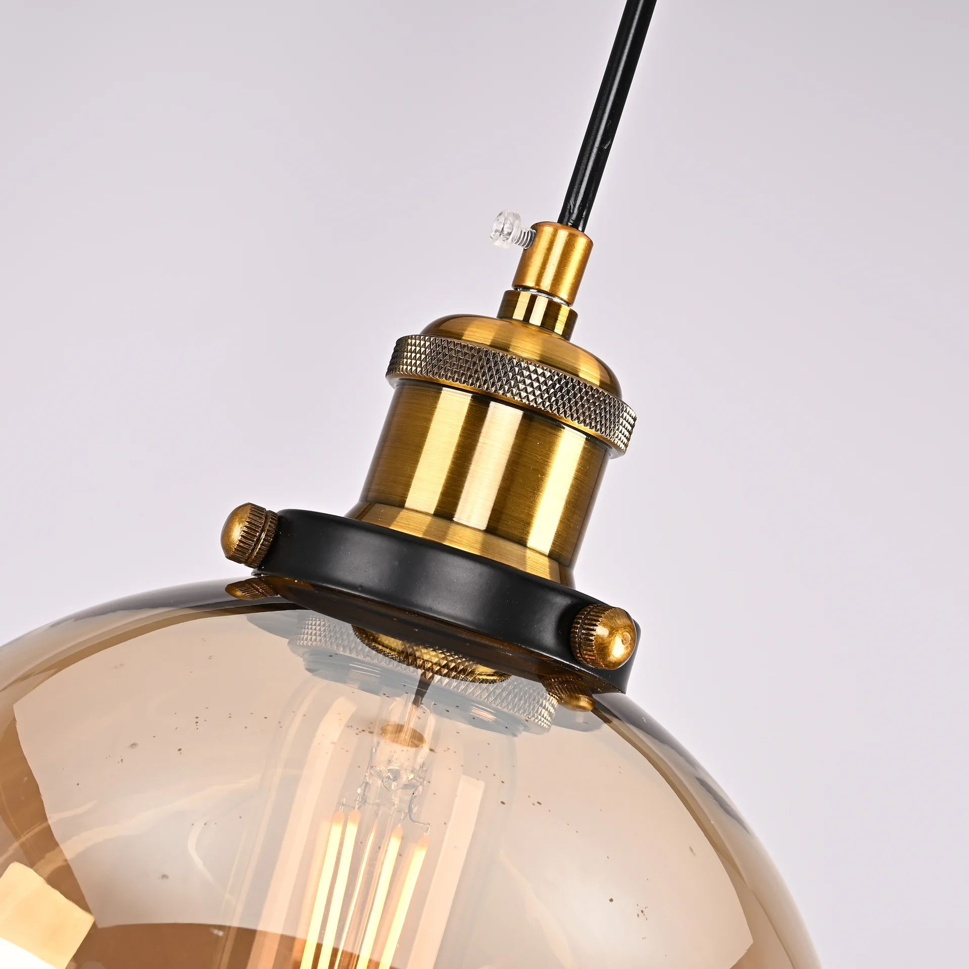 Подвесной светильник Loft Clear Glass Sphere Cloche Янтарный - миниатюра 5