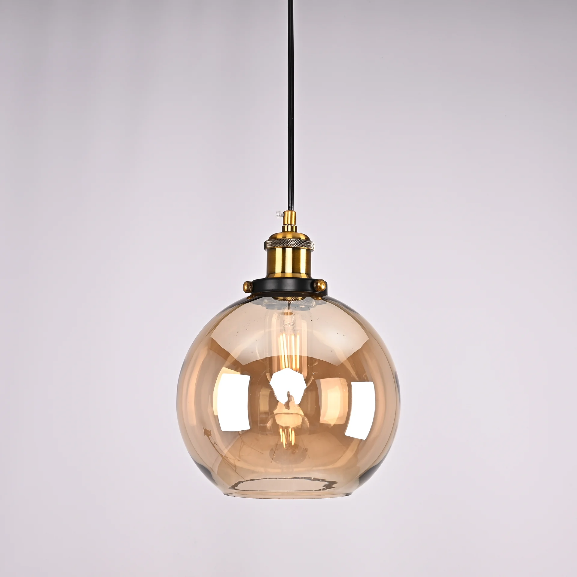 Подвесной светильник Loft Clear Glass Sphere Cloche Янтарный - миниатюра 7