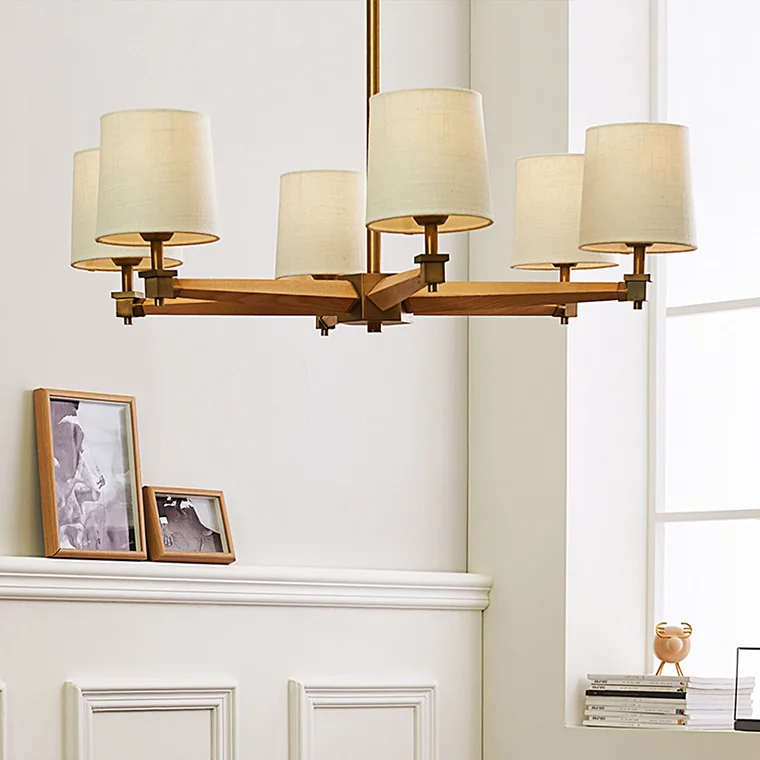 Люстра на штанге Jorgenson D85 Beige/Light wood - миниатюра 11