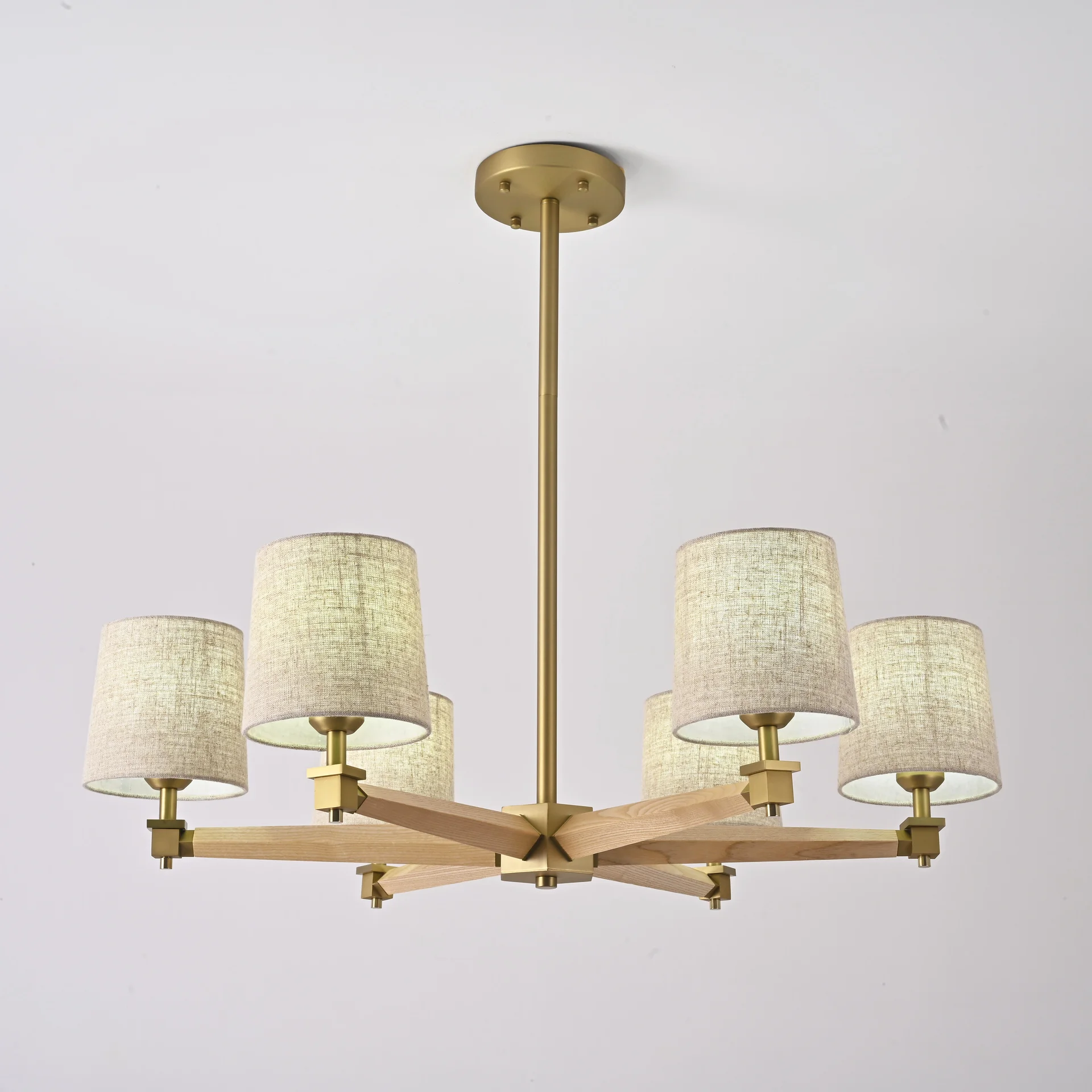 Люстра на штанге Jorgenson D85 Beige/Light wood - миниатюра 4