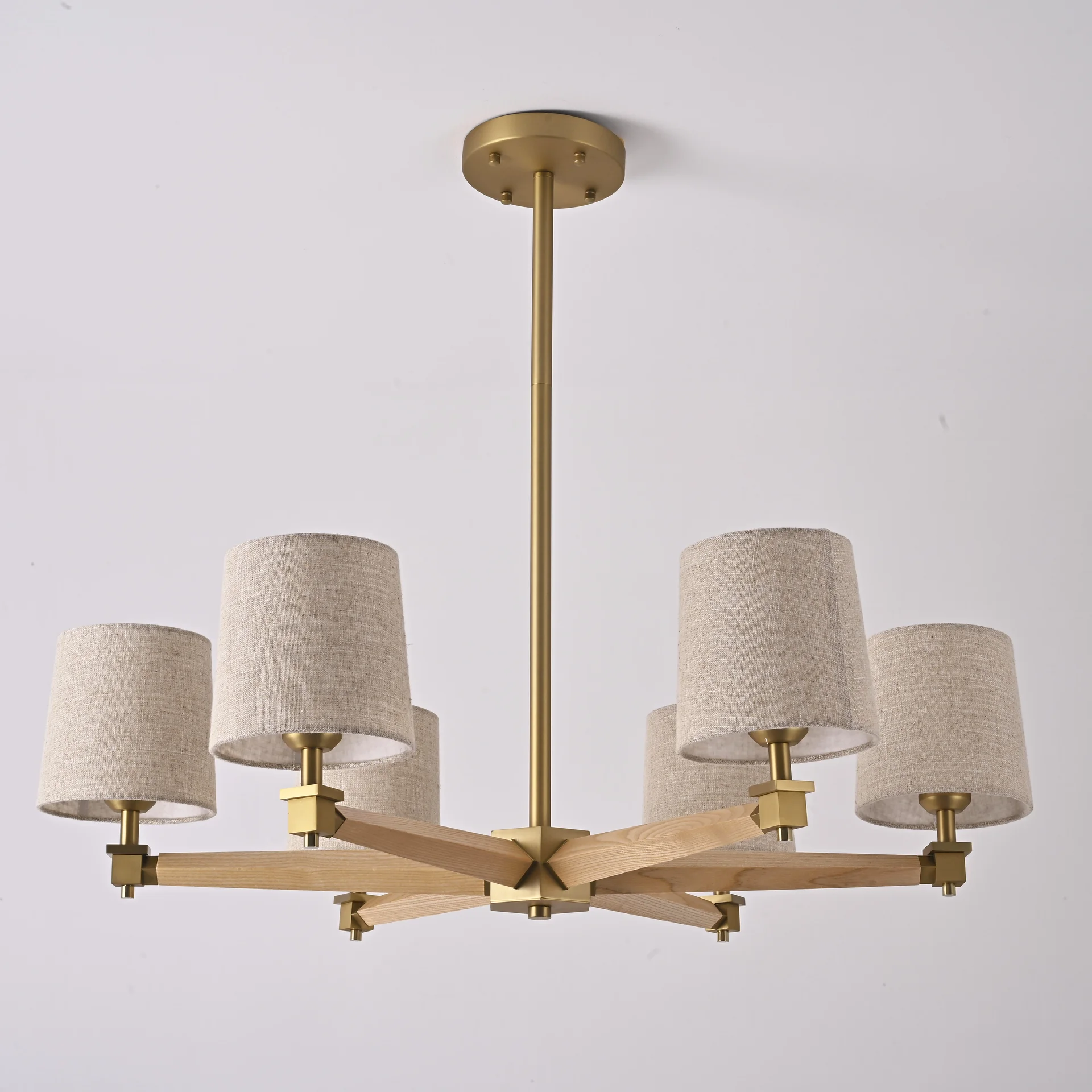 Люстра на штанге Jorgenson D85 Beige/Light wood - миниатюра 5