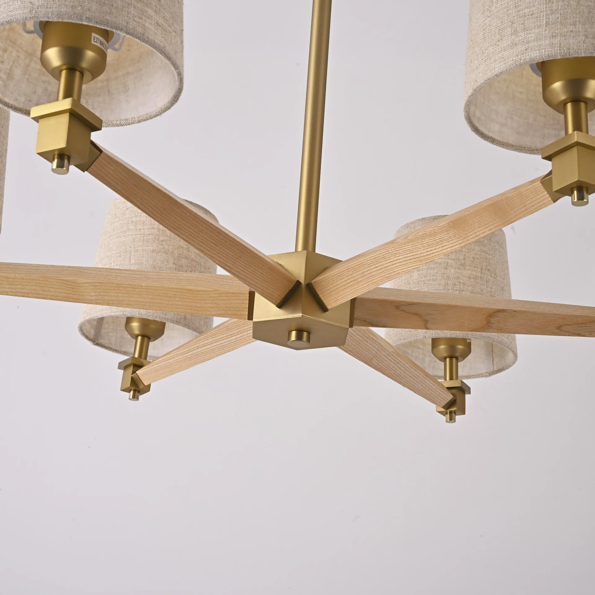 Люстра на штанге Jorgenson D85 Beige/Light wood - миниатюра 8
