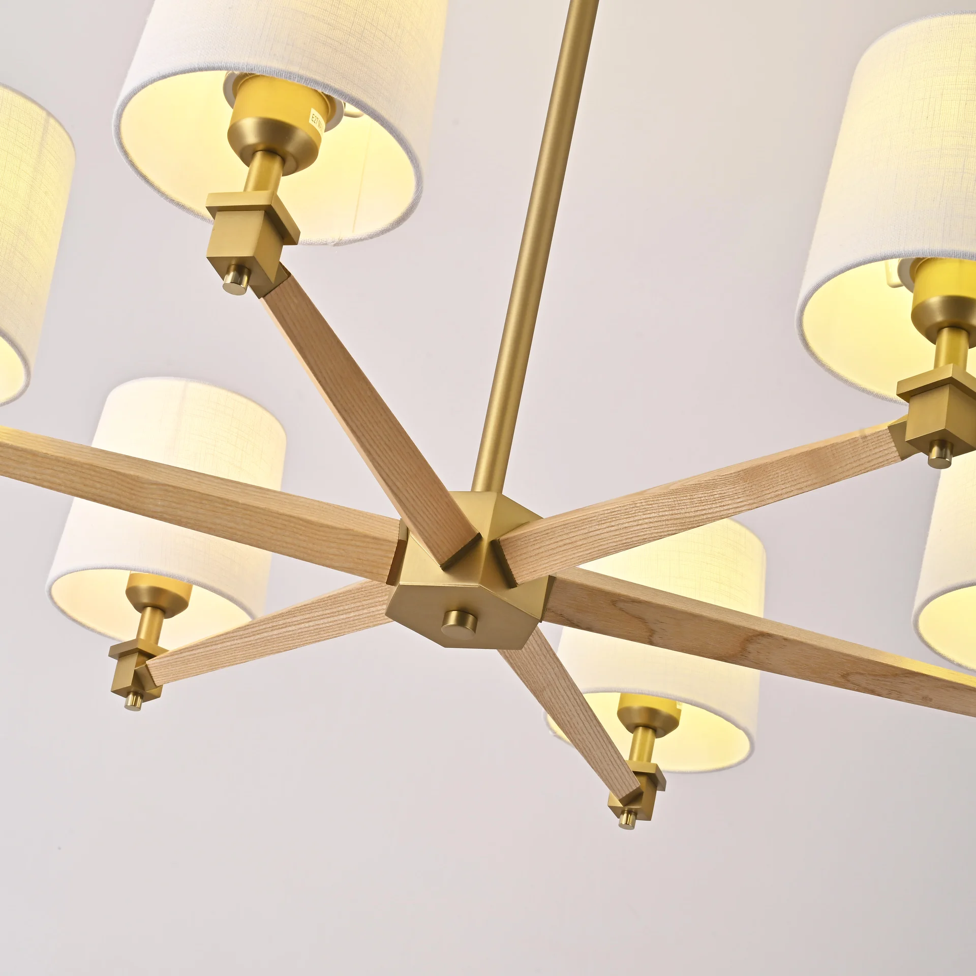 Люстра на штанге Jorgenson D85 White/Light wood - миниатюра 11