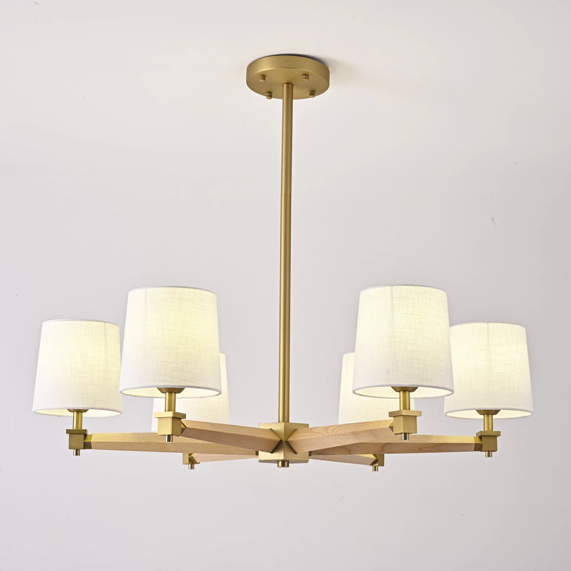 Люстра на штанге Jorgenson D85 White/Light wood - миниатюра 2
