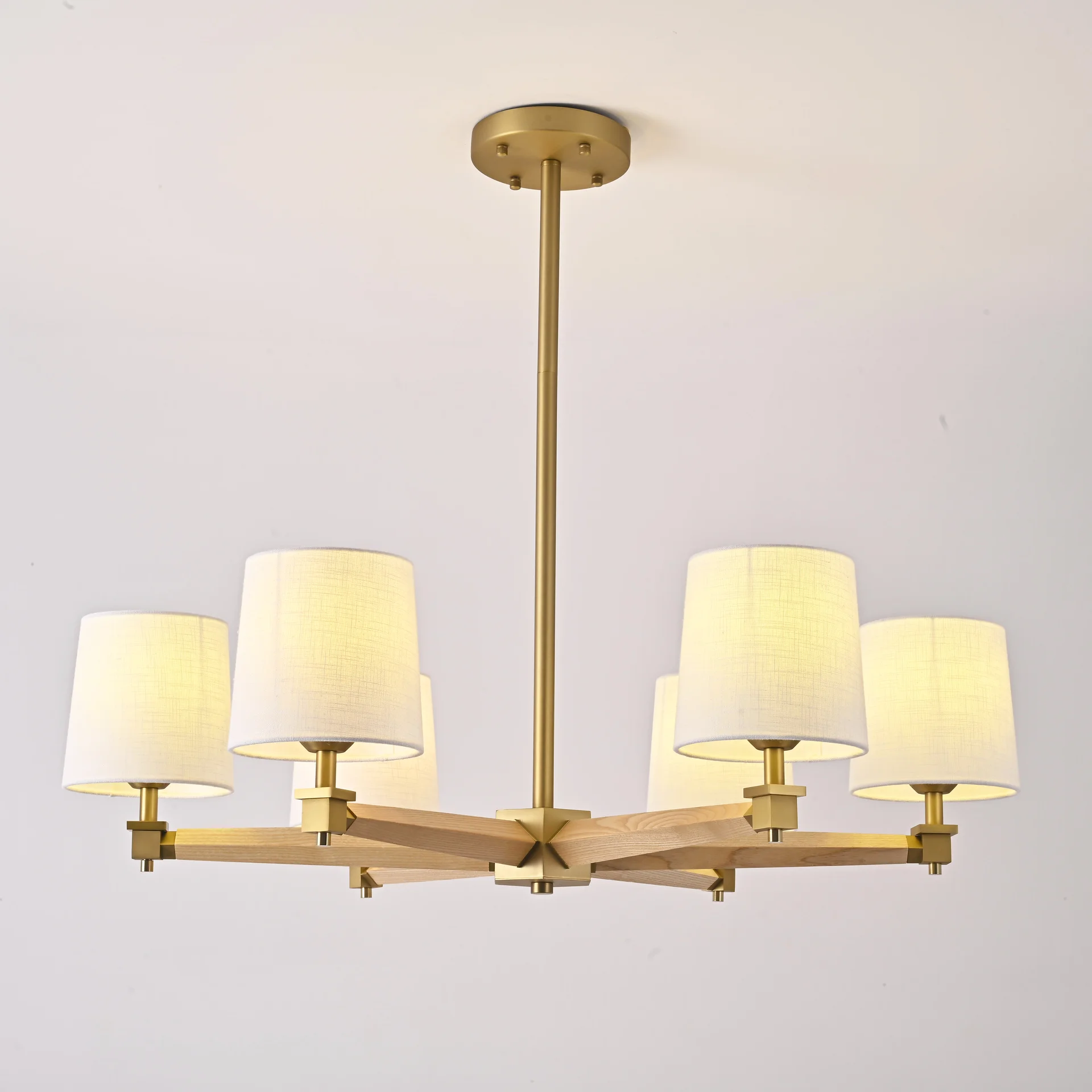 Люстра на штанге Jorgenson D85 White/Light wood - миниатюра 3