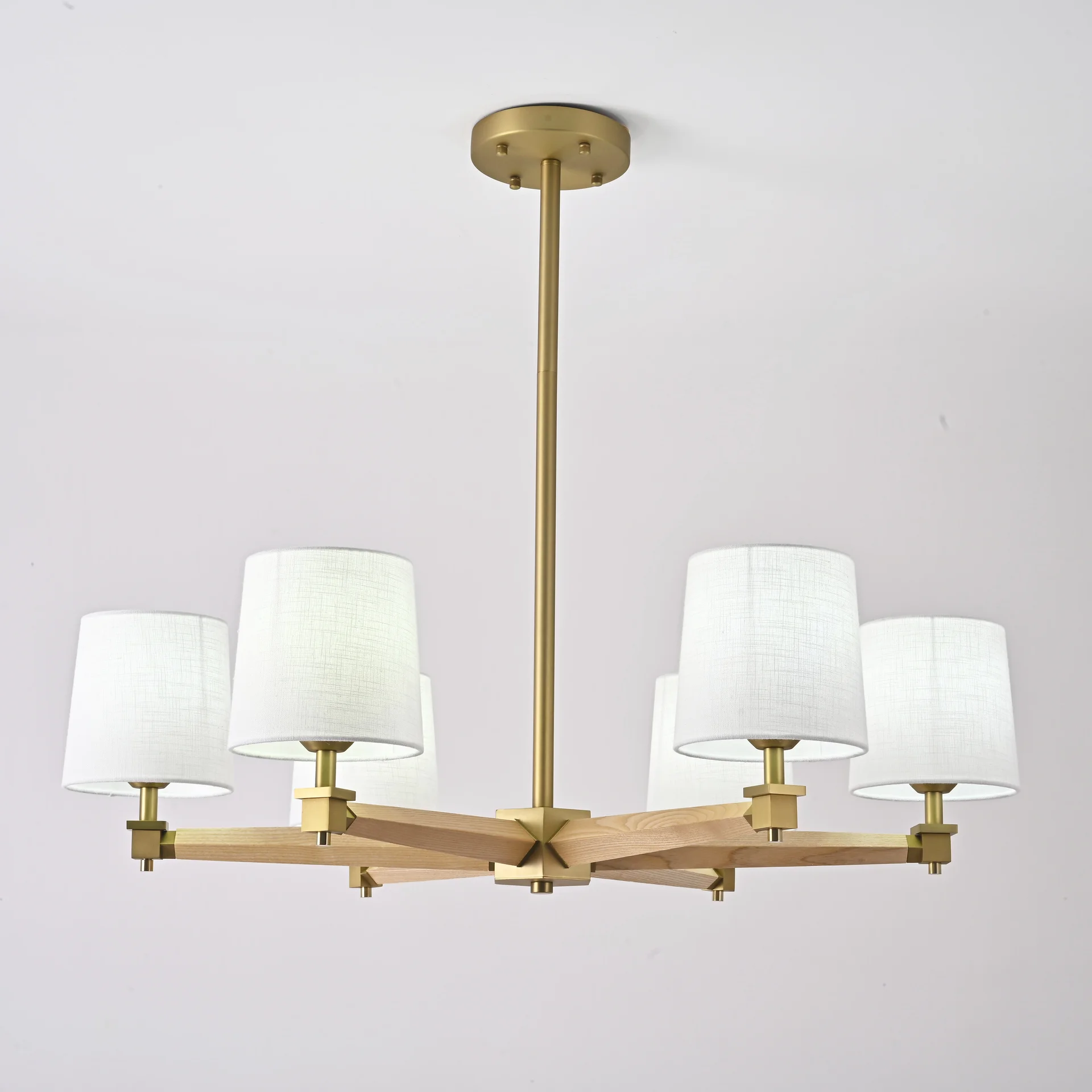 Люстра на штанге Jorgenson D85 White/Light wood - миниатюра 4