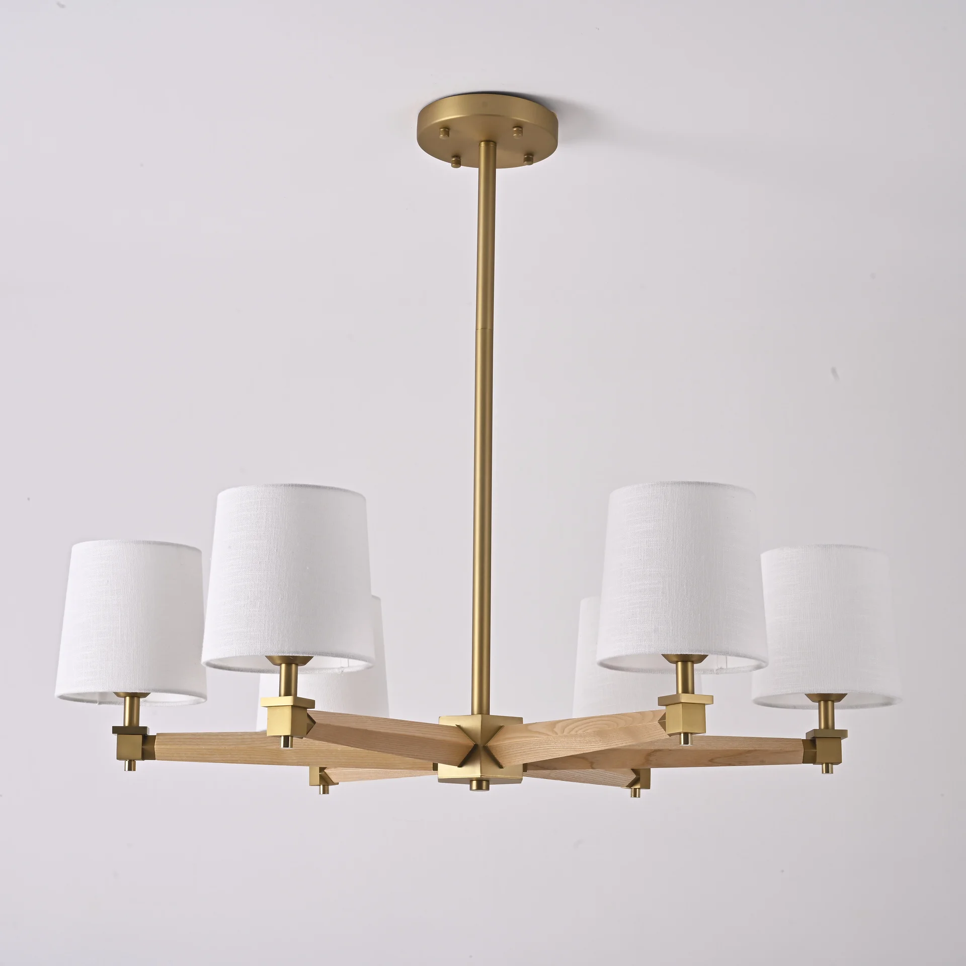 Люстра на штанге Jorgenson D85 White/Light wood - миниатюра 5