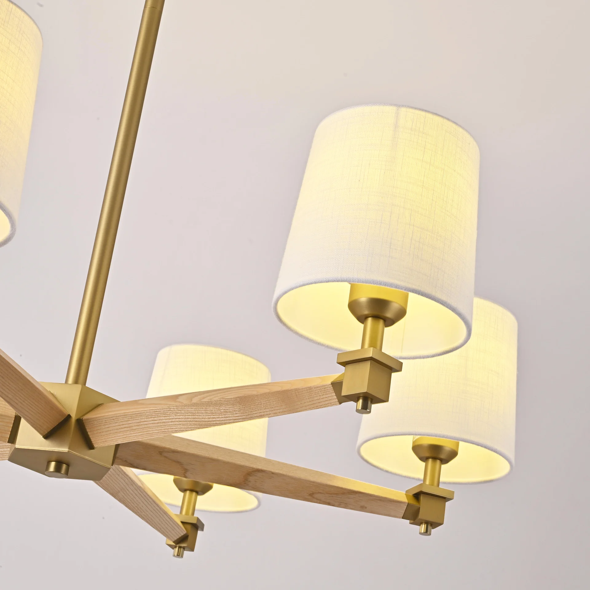 Люстра на штанге Jorgenson D85 White/Light wood - миниатюра 9