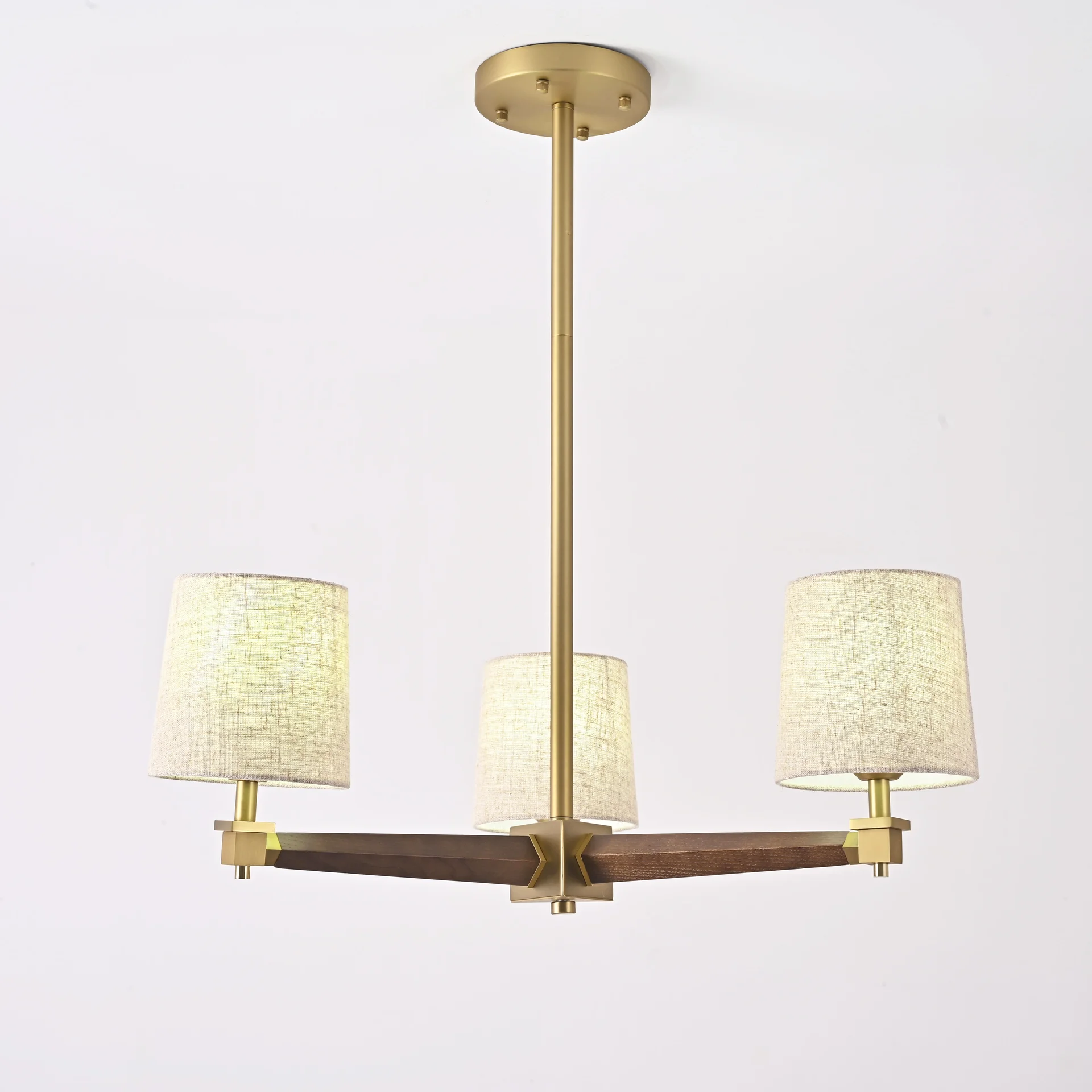 Люстра на штанге Jorgenson D70 Beige/Dark wood - миниатюра 3