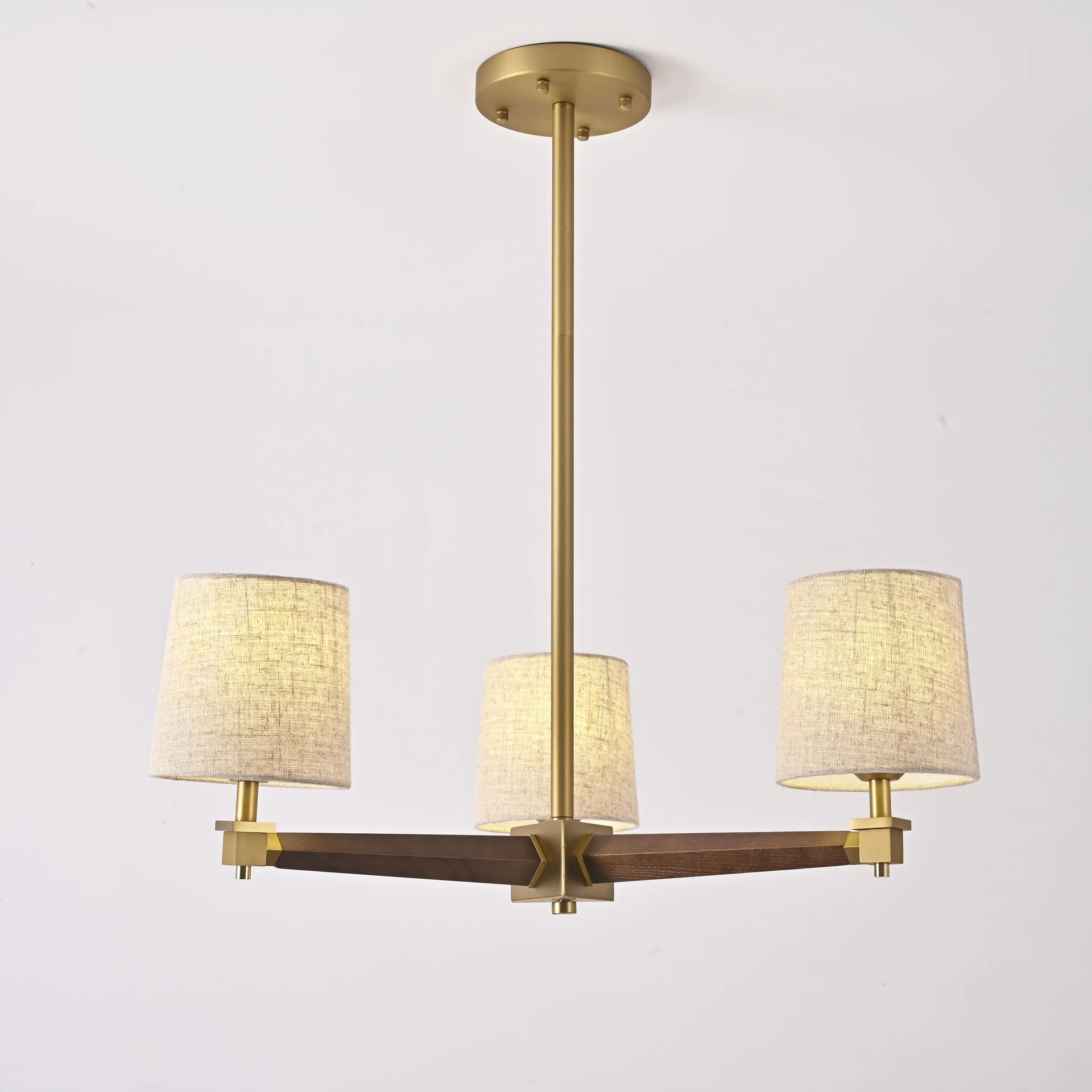 Люстра на штанге Jorgenson D70 Beige/Dark wood - миниатюра 4