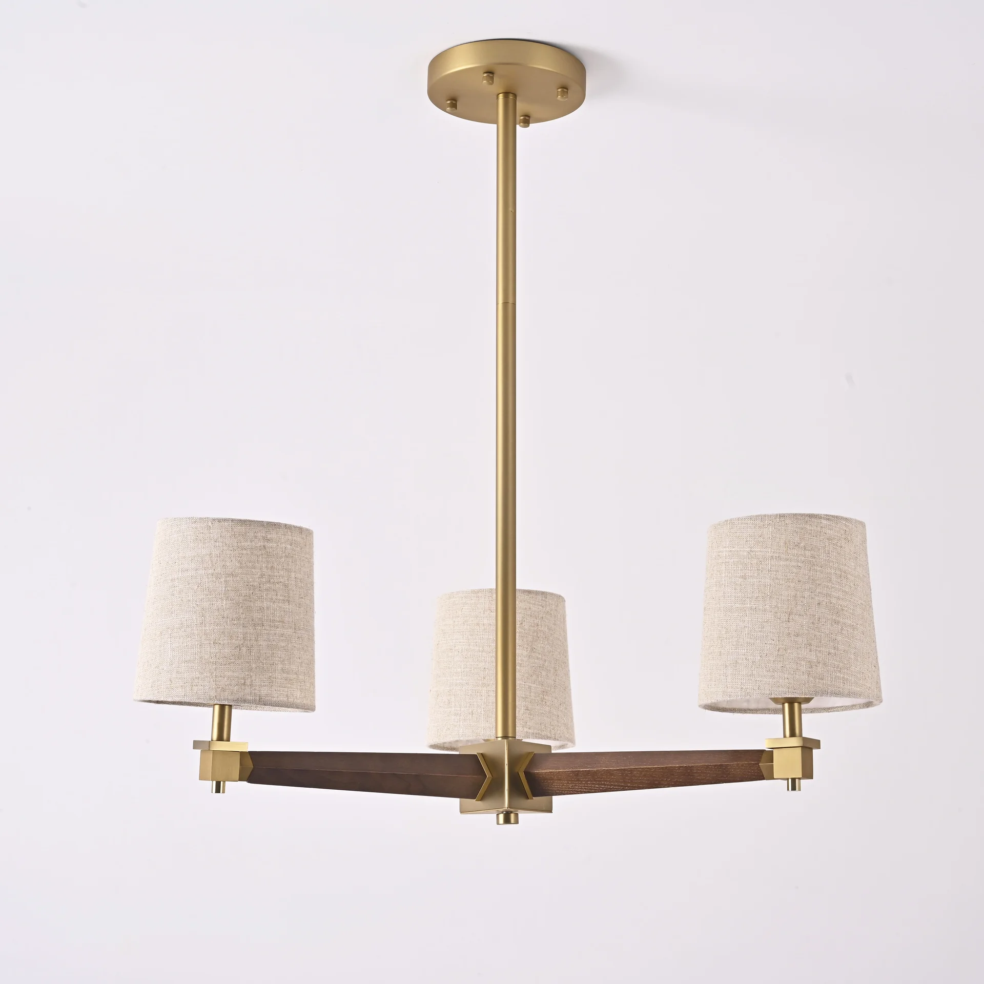 Люстра на штанге Jorgenson D70 Beige/Dark wood - миниатюра 5