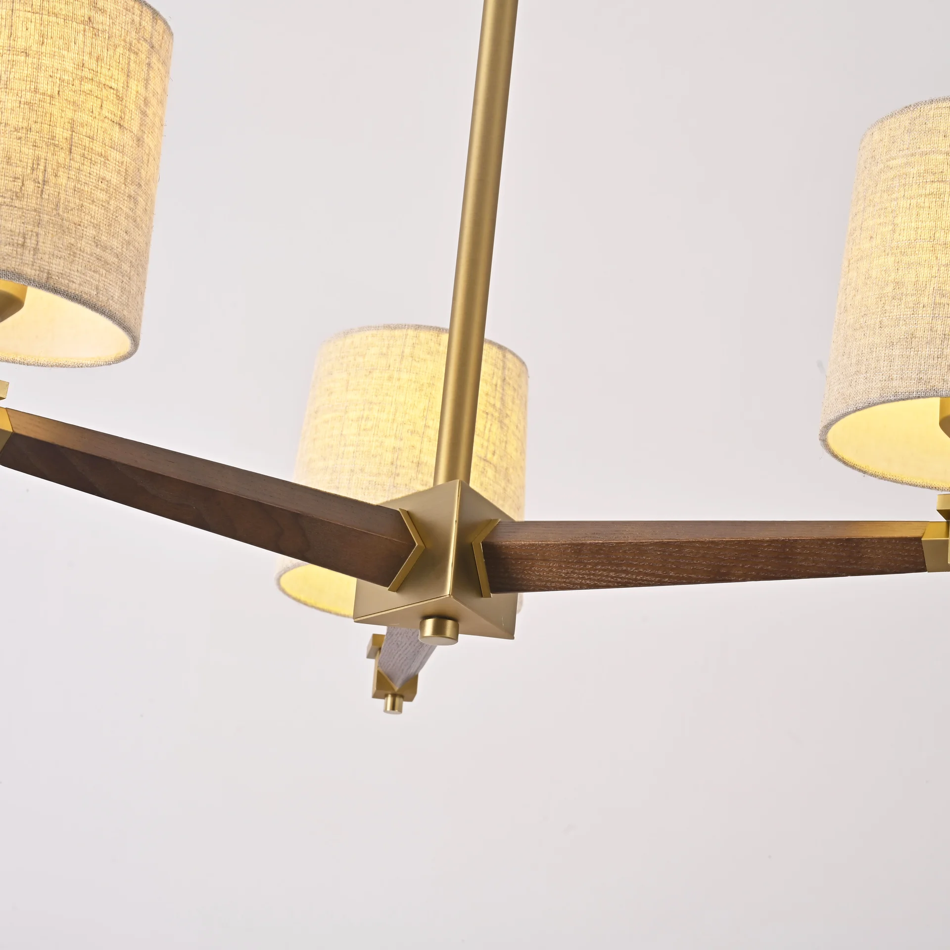 Люстра на штанге Jorgenson D70 Beige/Dark wood - миниатюра 6