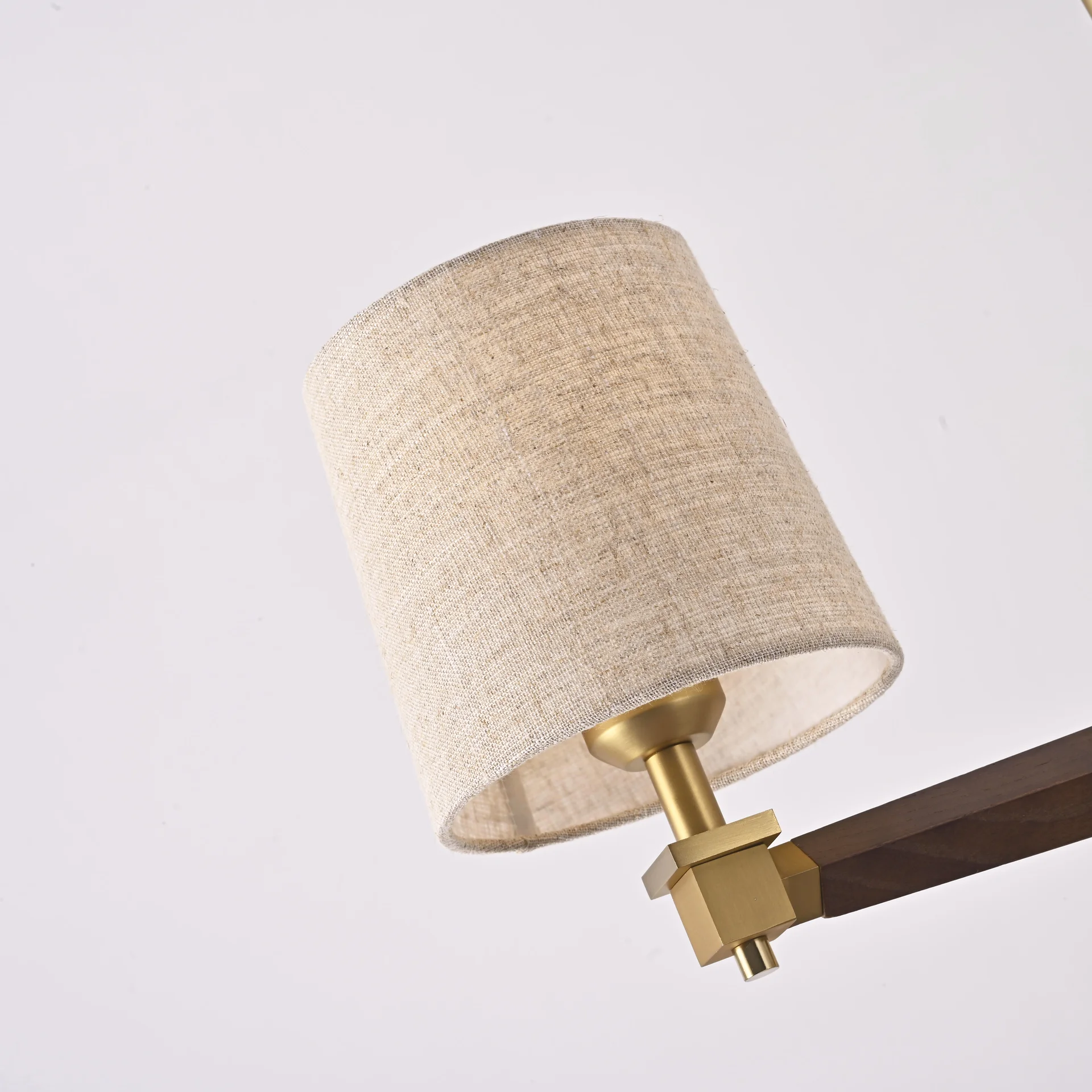 Люстра на штанге Jorgenson D70 Beige/Dark wood - миниатюра 7