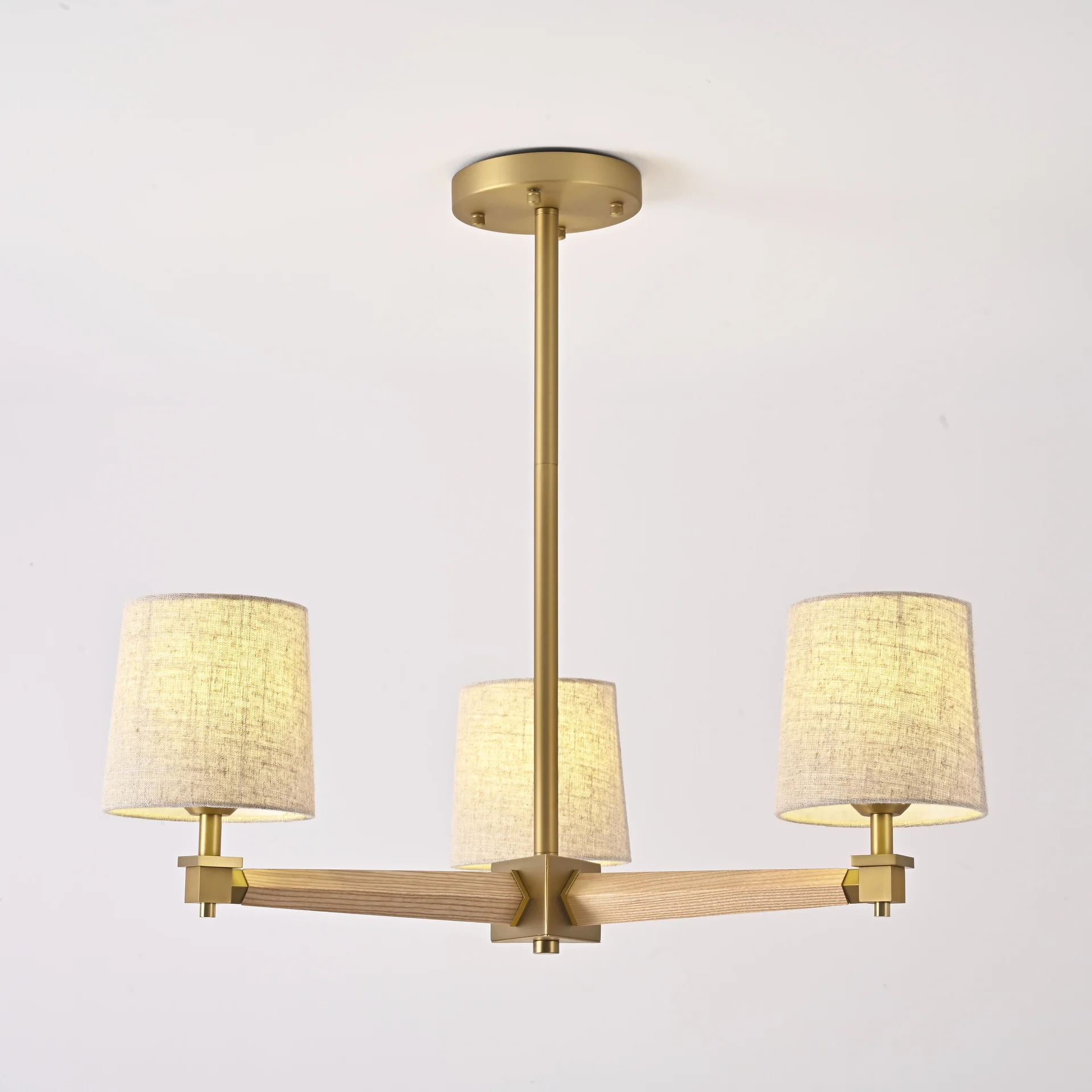 Люстра на штанге Jorgenson D70 Beige/Light wood - миниатюра 2