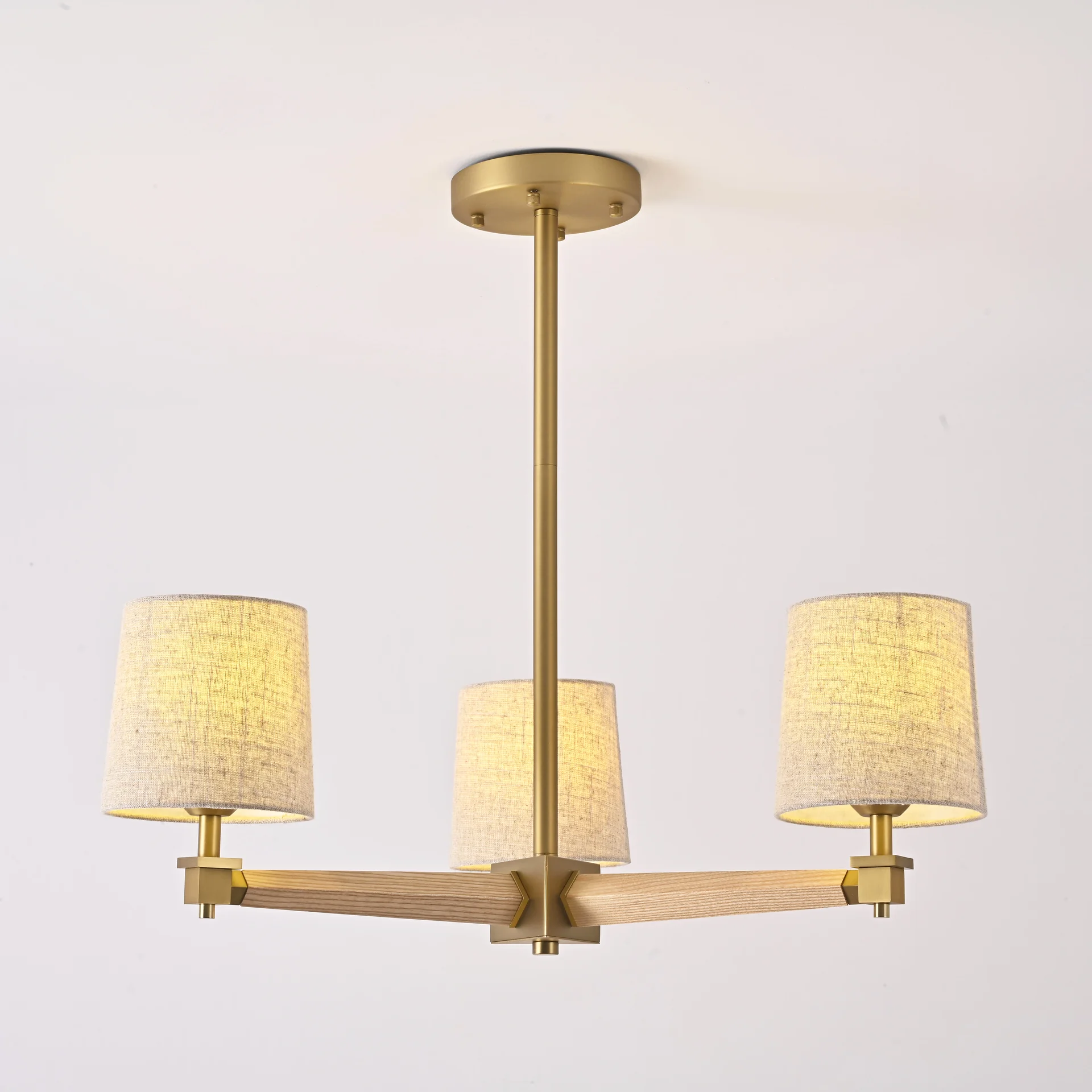 Люстра на штанге Jorgenson D70 Beige/Light wood - миниатюра 3