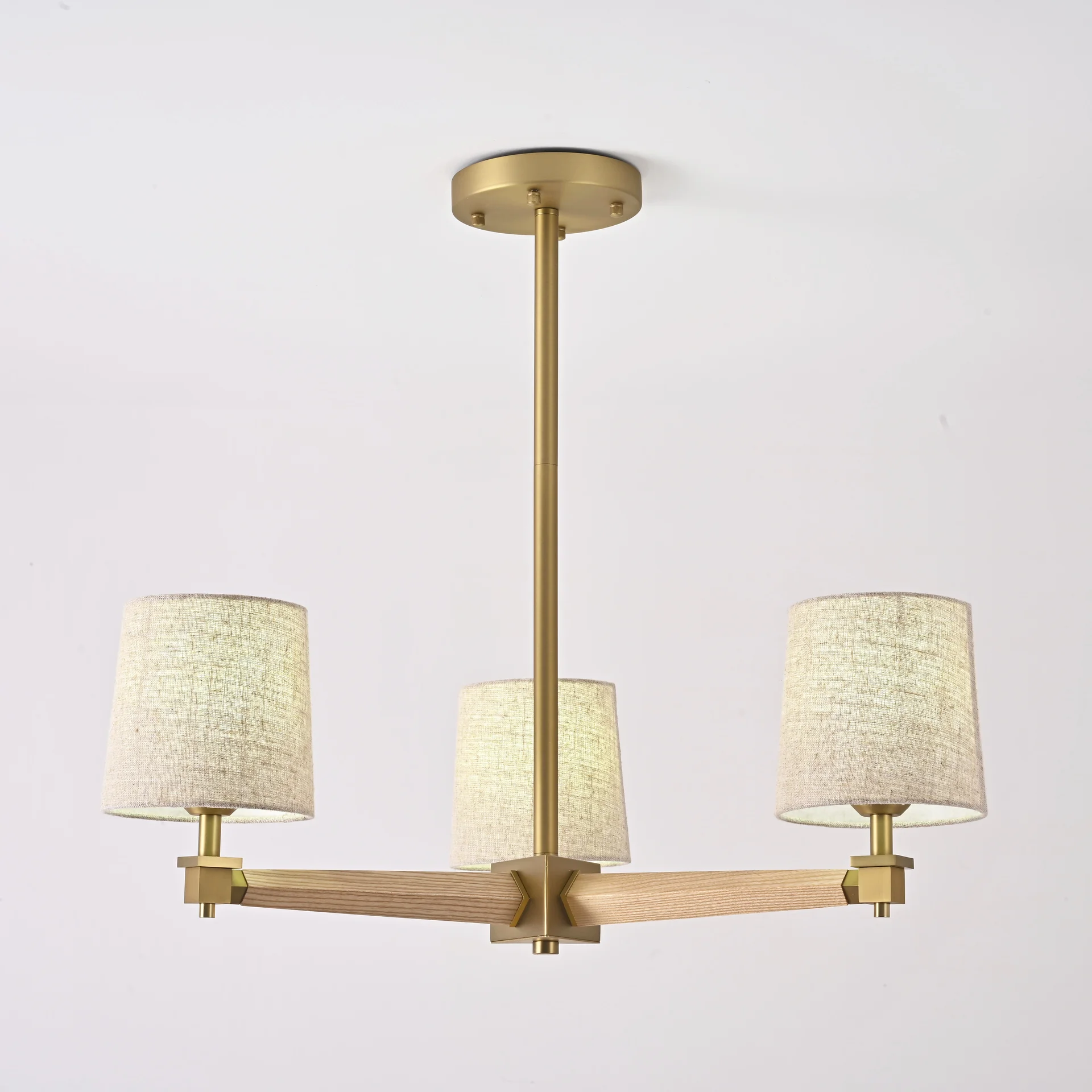Люстра на штанге Jorgenson D70 Beige/Light wood - миниатюра 4