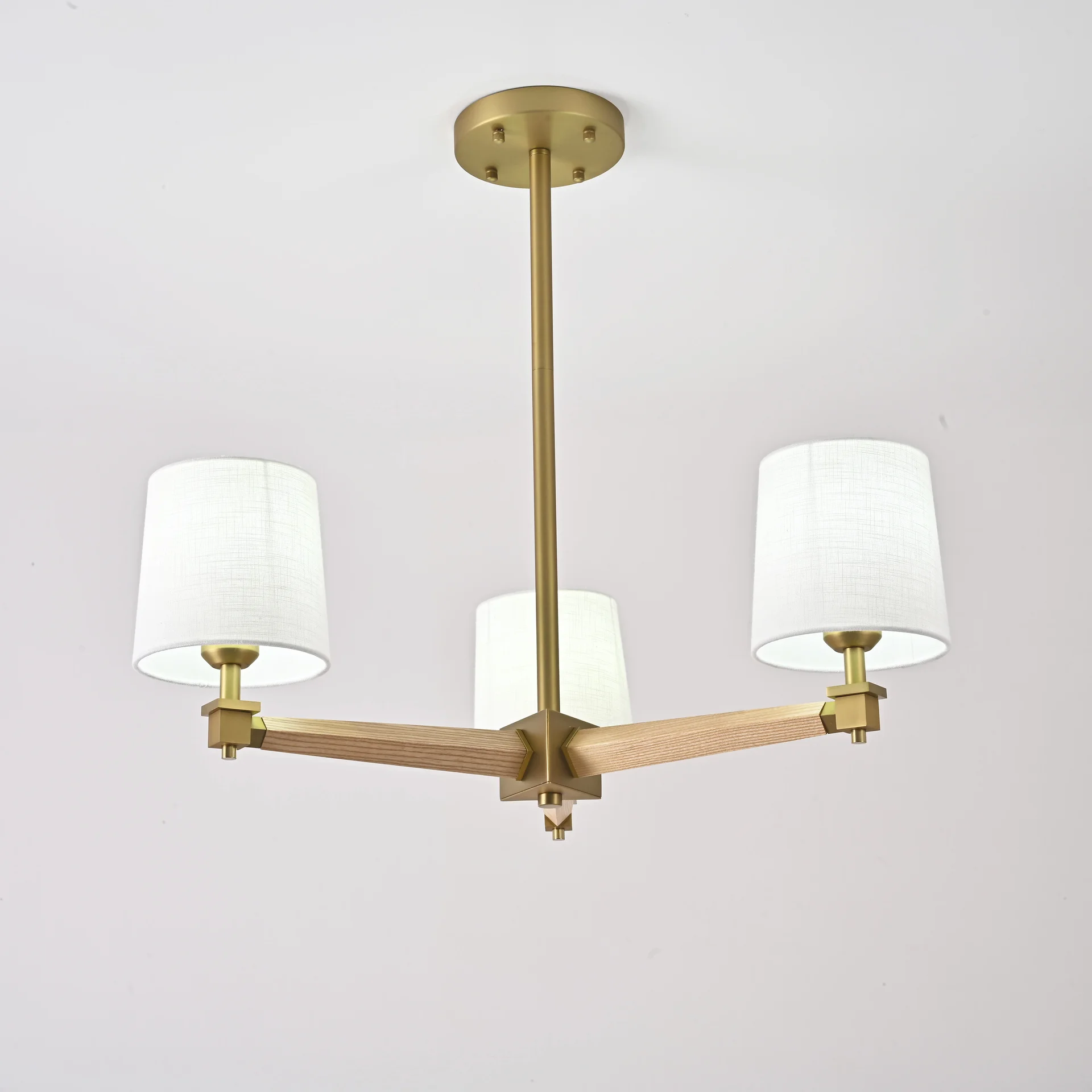 Люстра на штанге Jorgenson D70 White/Light wood - миниатюра 2