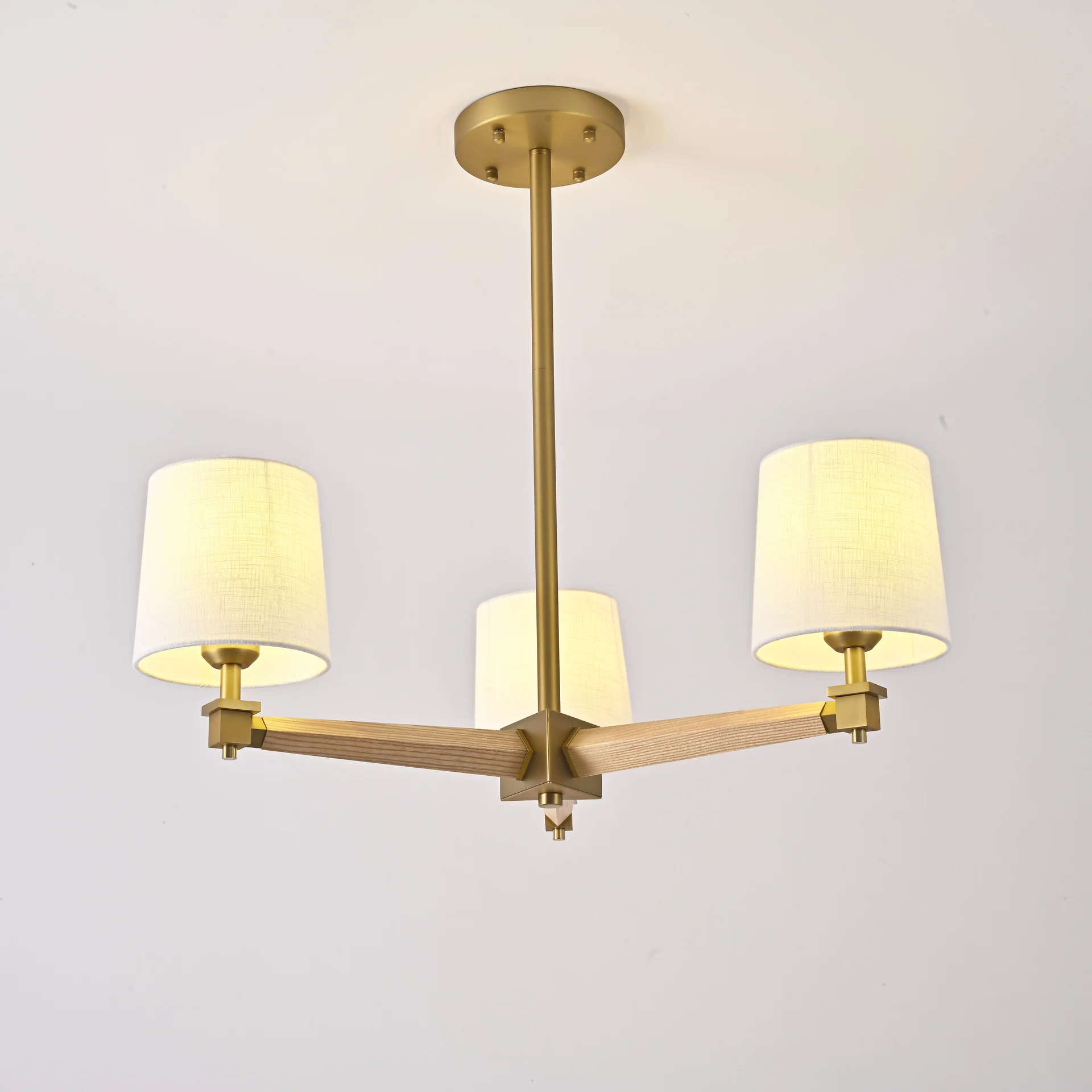 Люстра на штанге Jorgenson D70 White/Light wood - миниатюра 4