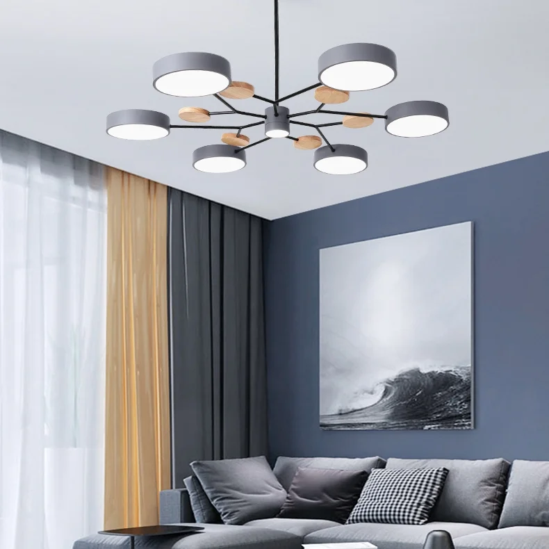 Люстра на штанге MEADE 7 lamps Grey - миниатюра 2