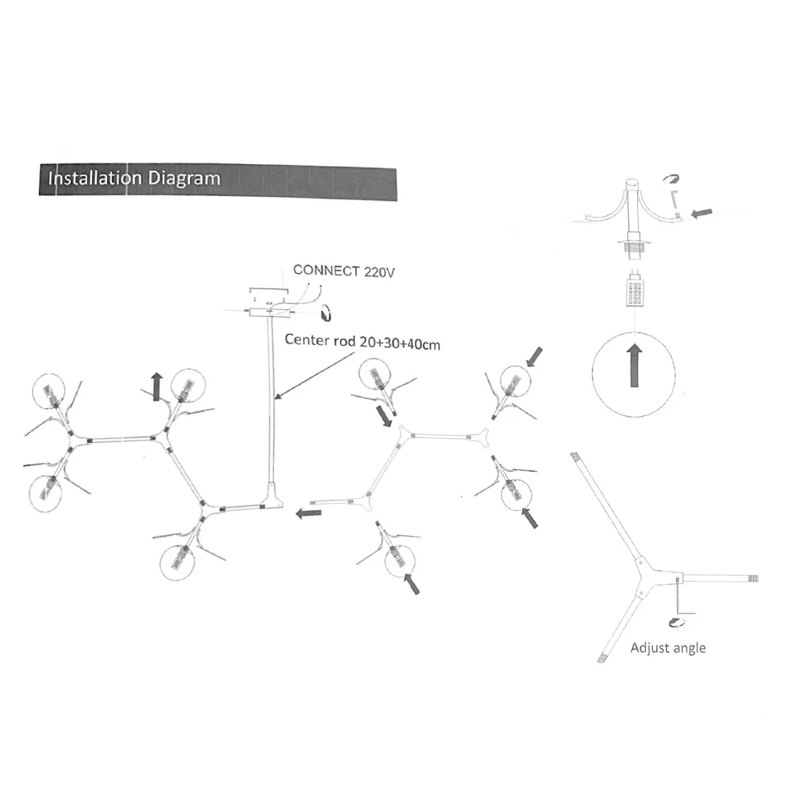 Люстра на штанге Light of MATISSE M L120 White - миниатюра 2
