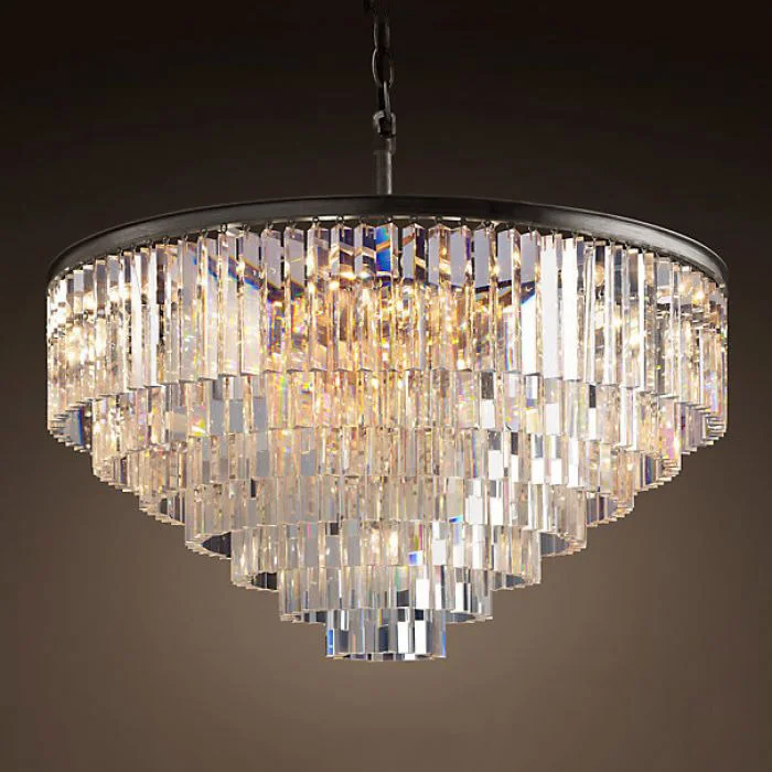 Подвесная люстра RH 1920s Odeon Clear Glass Fringe Chandelier D110 - изображение 1