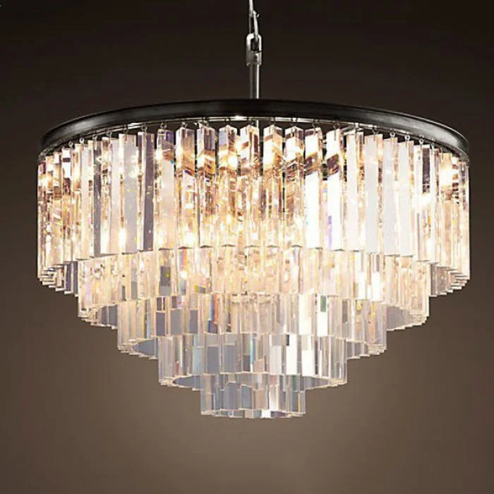 Подвесная люстра RH 1920s Odeon Clear Glass Fringe Chandelier D110 - миниатюра 2