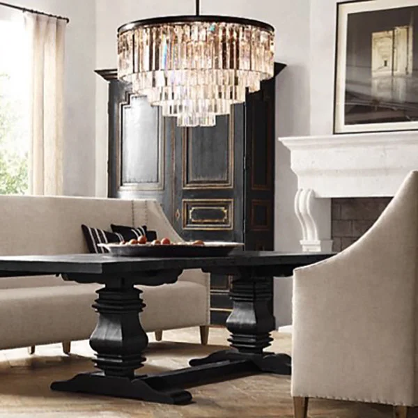 Подвесная люстра RH 1920s Odeon Clear Glass Fringe Chandelier D110 - миниатюра 3