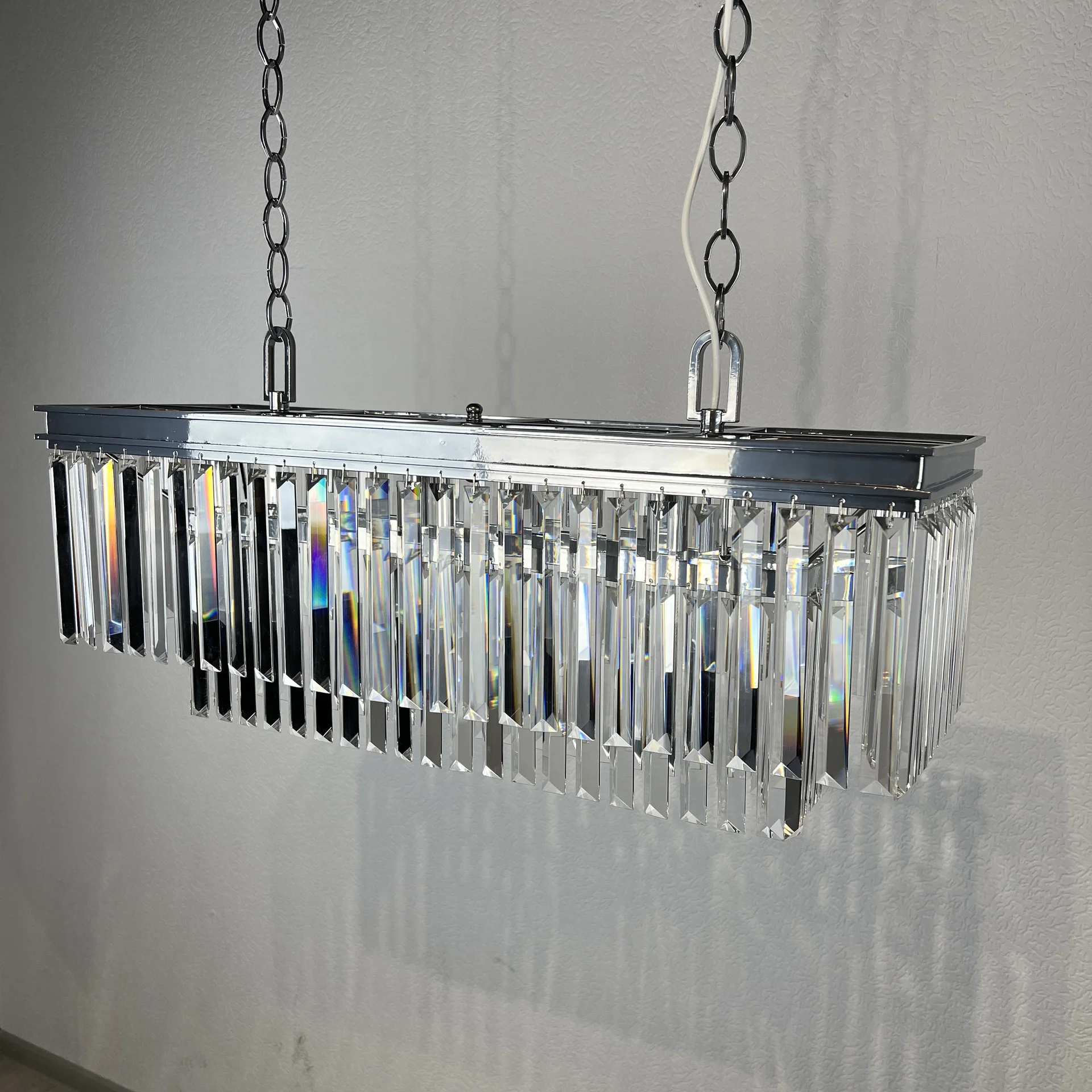 Подвесная люстра RH 1920S ODEON CLEAR GLASS FRINGE chrome - миниатюра 10