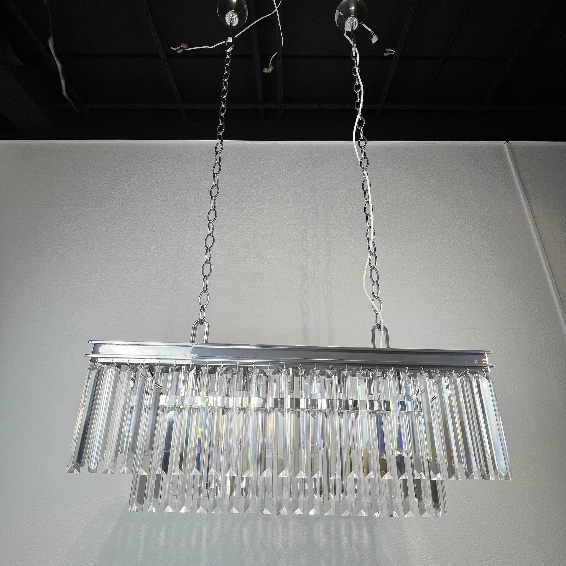 Подвесная люстра RH 1920S ODEON CLEAR GLASS FRINGE chrome - миниатюра 11