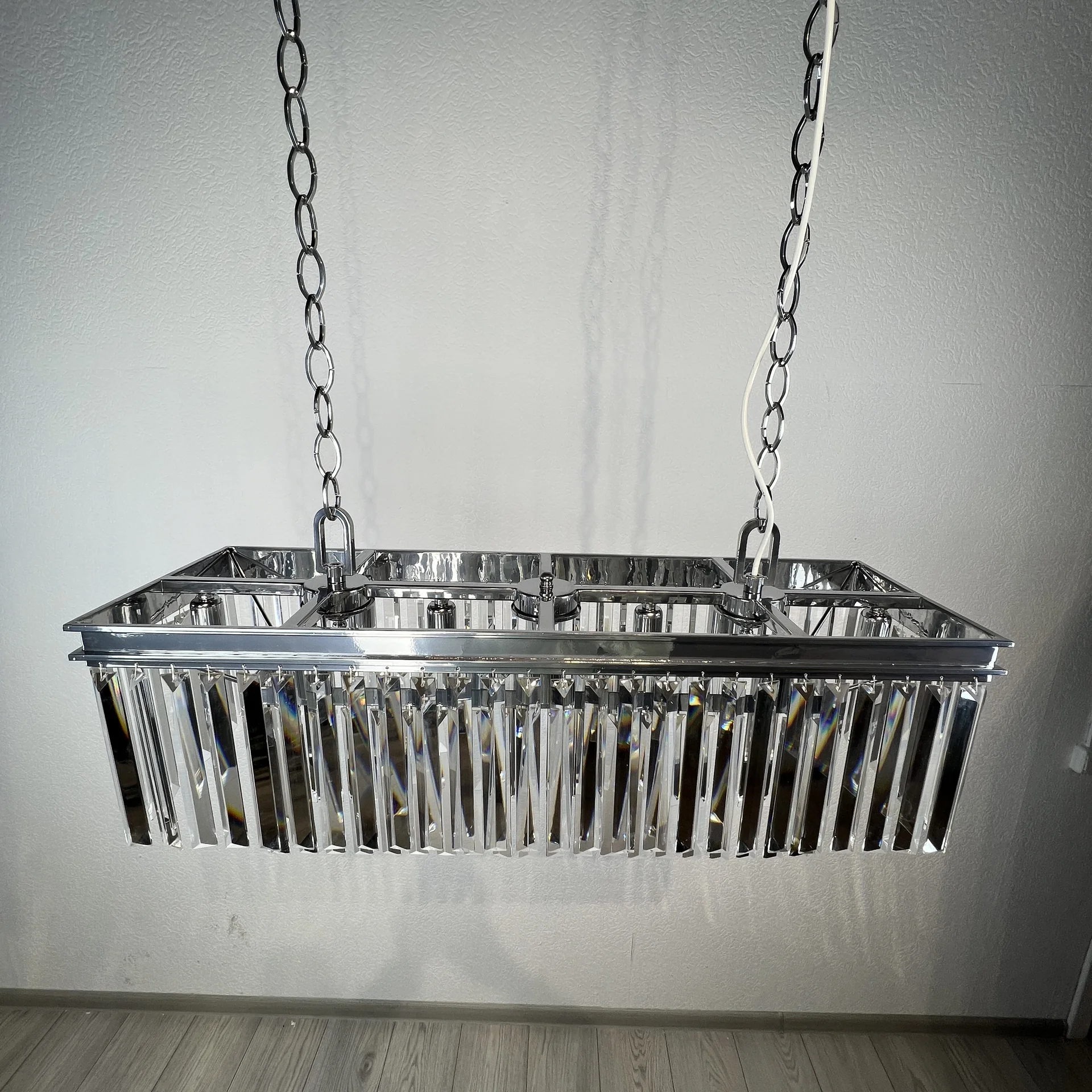 Подвесная люстра RH 1920S ODEON CLEAR GLASS FRINGE chrome - миниатюра 12