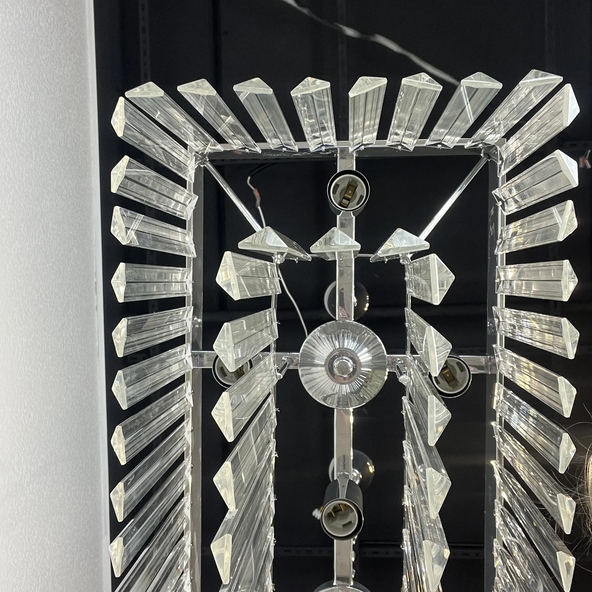 Подвесная люстра RH 1920S ODEON CLEAR GLASS FRINGE chrome - миниатюра 13