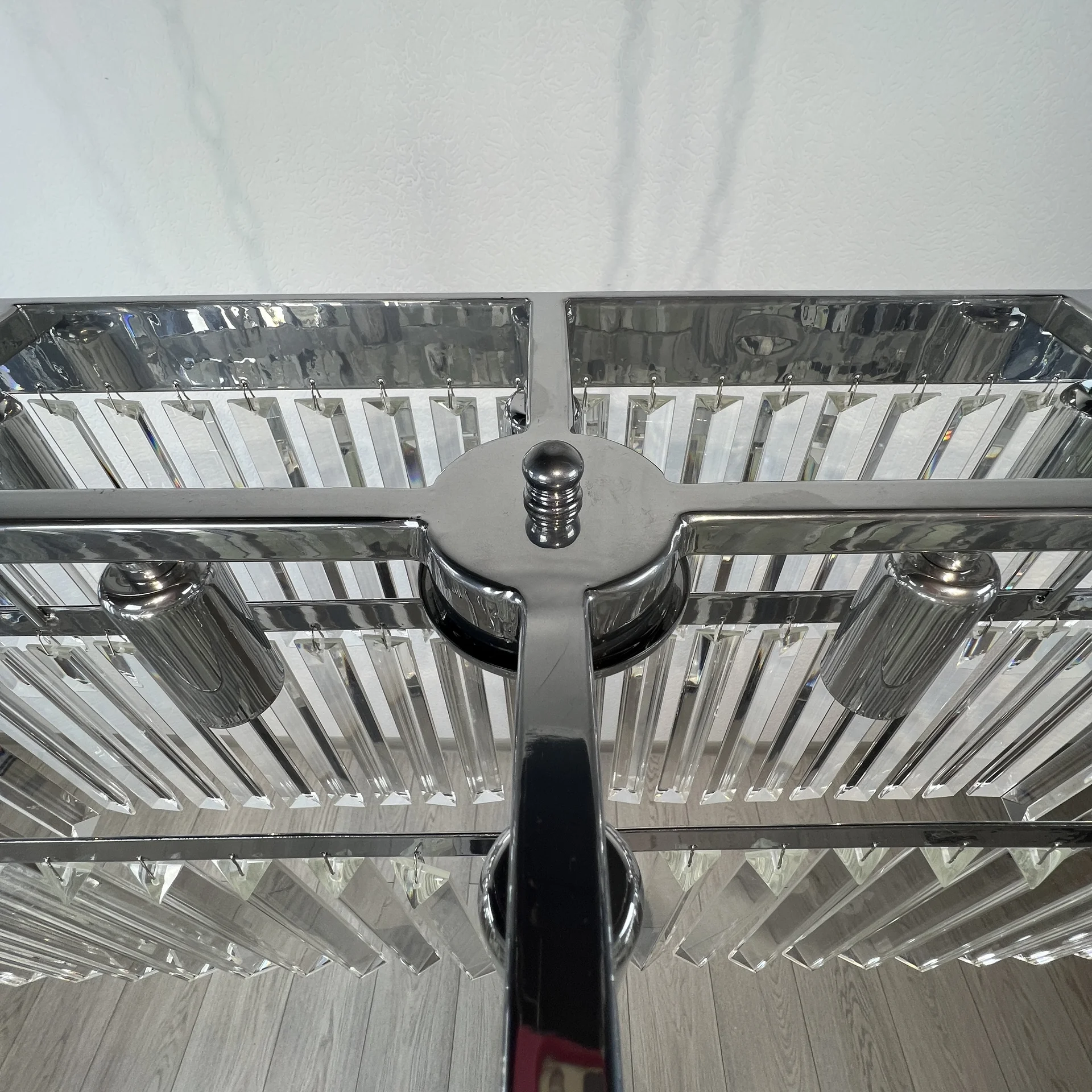 Подвесная люстра RH 1920S ODEON CLEAR GLASS FRINGE chrome - миниатюра 3